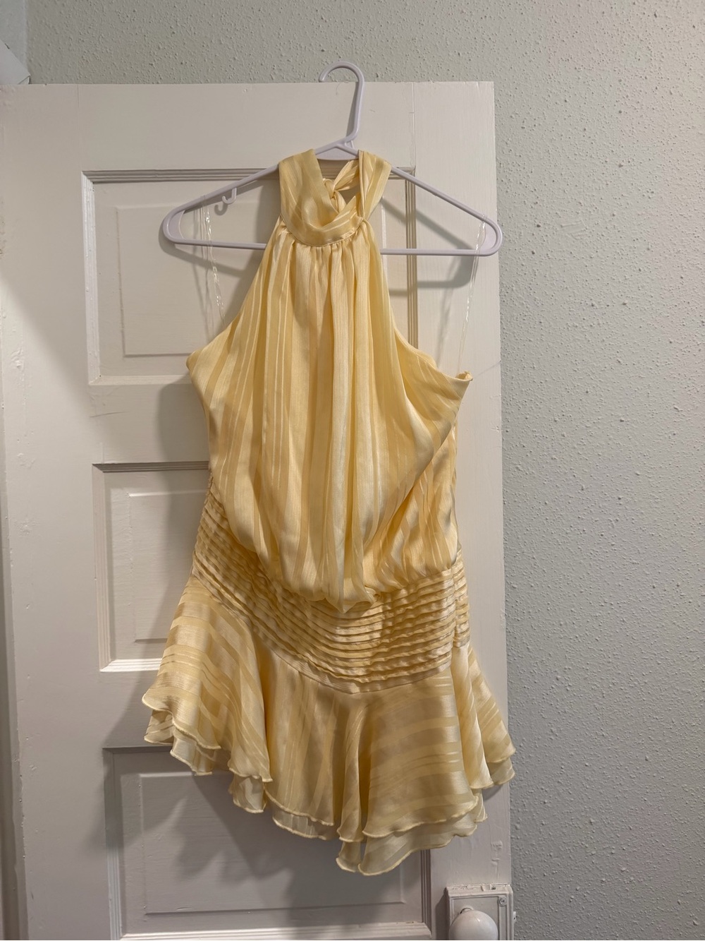 Peppermayo Willow Chiffon Mini Dress in Yellow